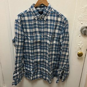 J Crew factory long sleeve linen buttoned shirt